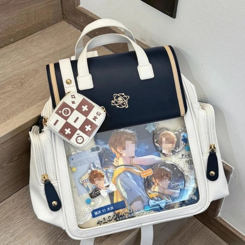Japanese Style Transparent Color Backpack Universal College Style Soft Girl