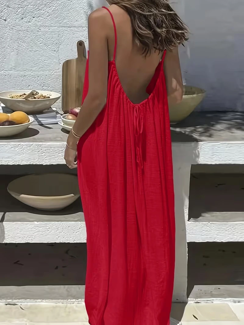 Open-back Loose Household Clothes Dress Woman
