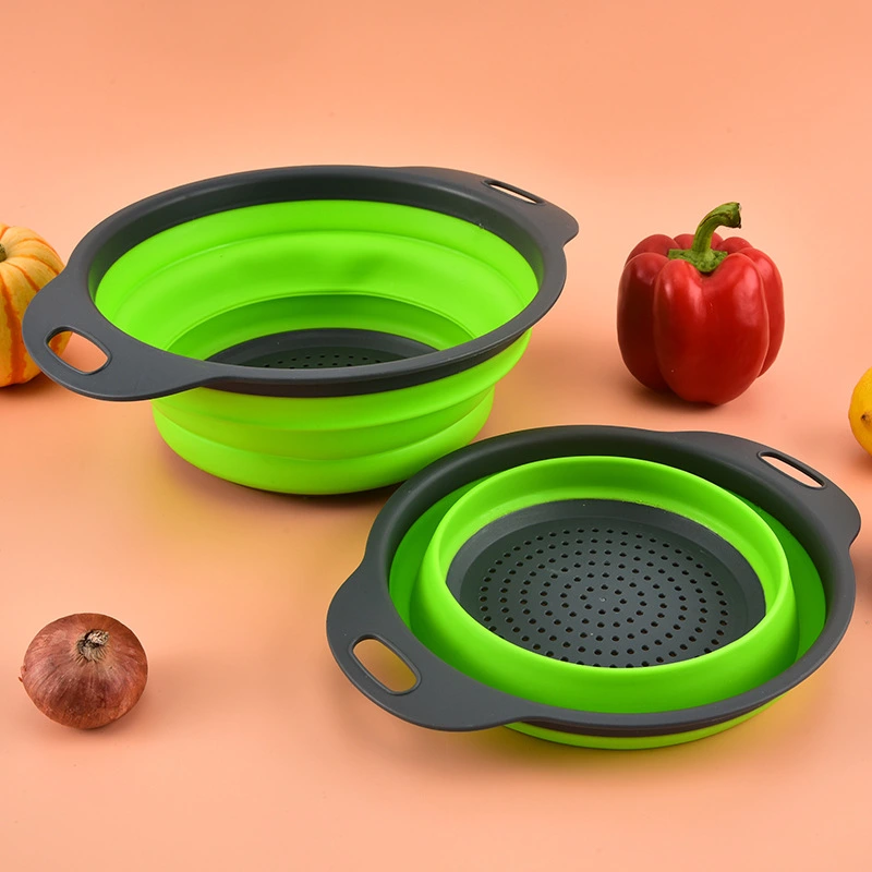 Drain Basket Circular Kitchen Utensil Folding