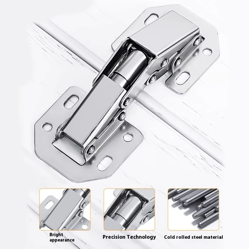 Slotting-free Stainless Steel Thickened Frog Hinge Mute Home Universal Cabinet Door Spring Buffer