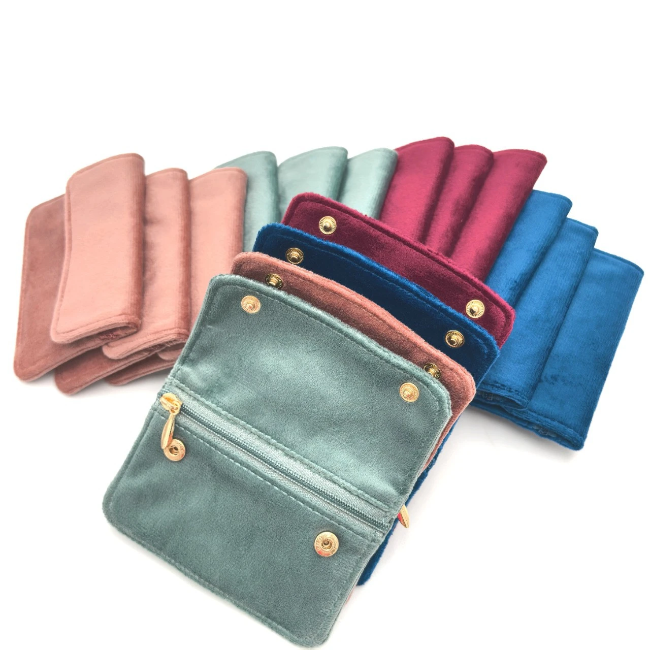 Retro Jewelry Bag Portable Zippered Velvet Pouch