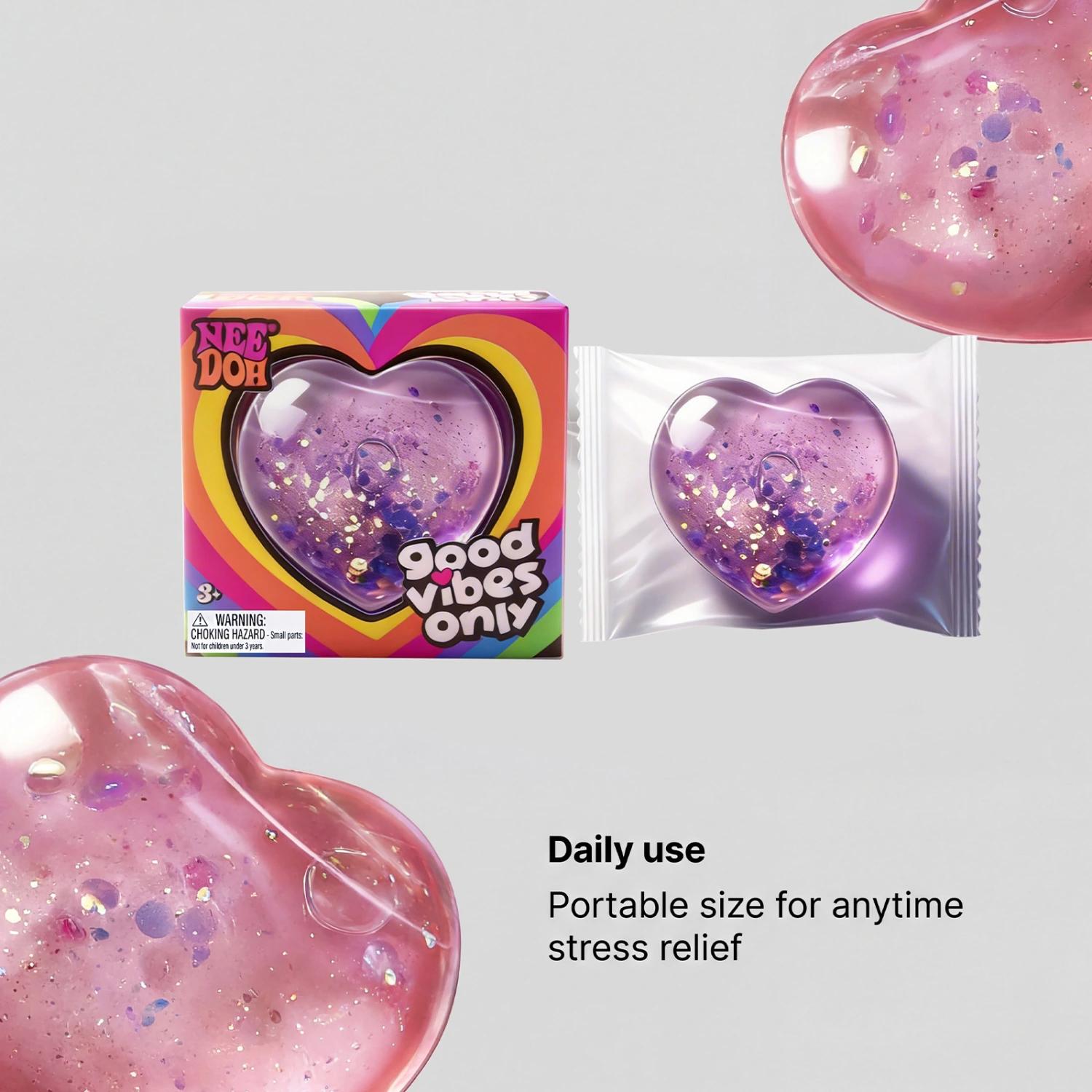 Soft Comfortable-to-the-touch Non-sticky Stress-relief Toy With Quick Rebound Shaped Like A Heart
