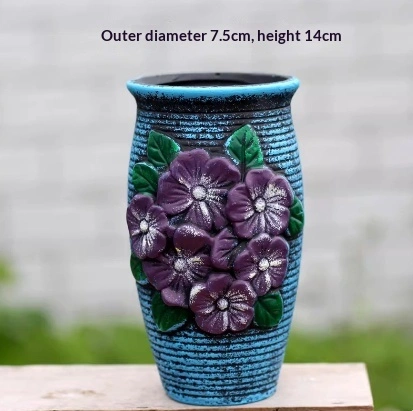 Hand-painted Rustic Ceramic Flower Pot