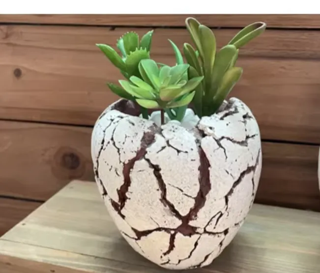 Aged-look Green Plant Indoor Desktop Living Room Ceramic Cement Flower Pot