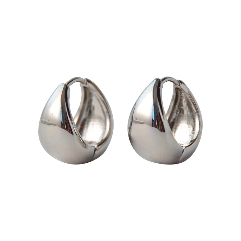 Silver Water-drop Hoop Earrings European And American Style