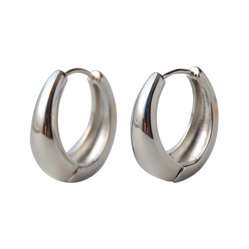 Silver Water-drop Hoop Earrings European And American Style
