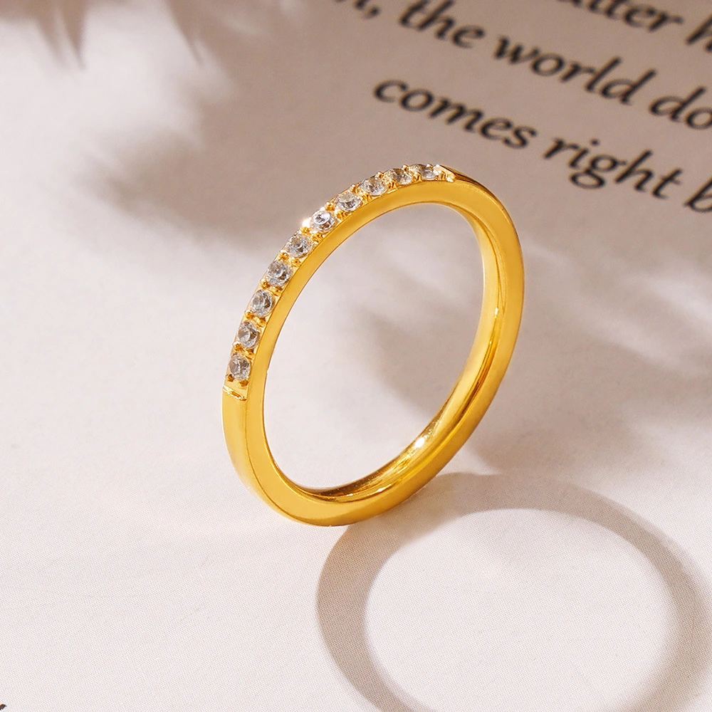 European And American-style Zircon Petite Ring Stackable