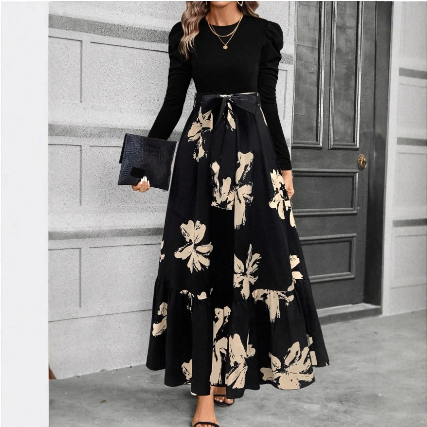 Fashionable And Elegant Printed Loose-Fitting Dress For Women