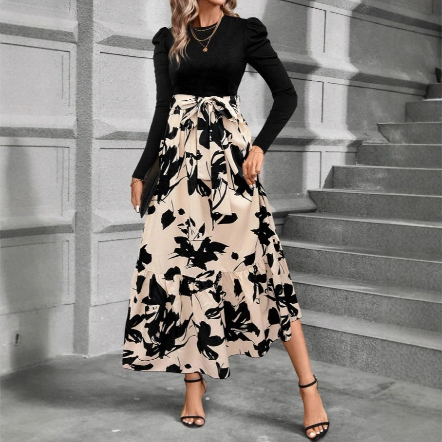 Fashionable And Elegant Printed Loose-Fitting Dress For Women