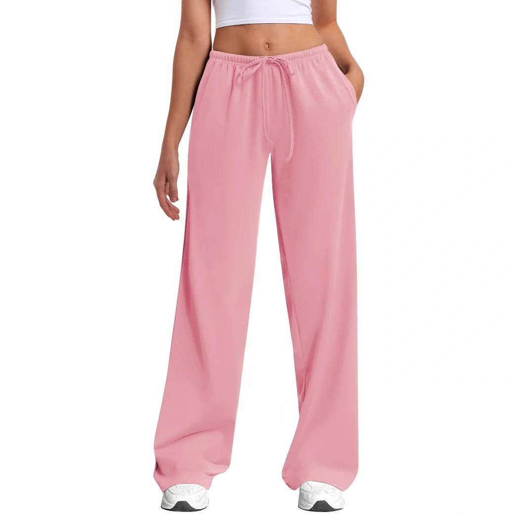Womens Wide-leg Sweatpants Loose-fitting Low-rise Athletic Pants