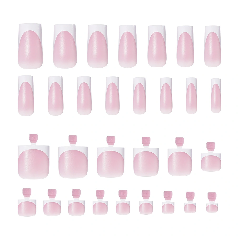 60-piece Set Of Square French Matte Nail Tips