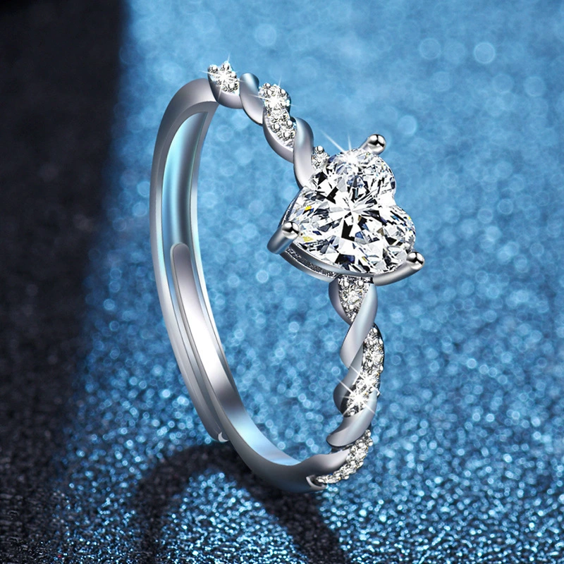 Simple Heart-Shaped Open Ring For Women