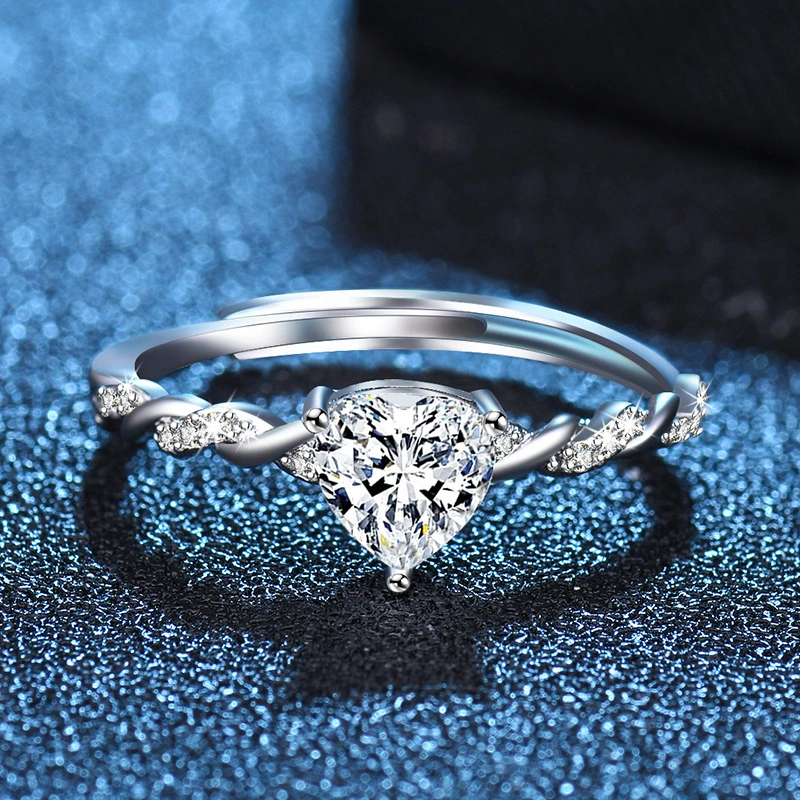Simple Heart-Shaped Open Ring For Women
