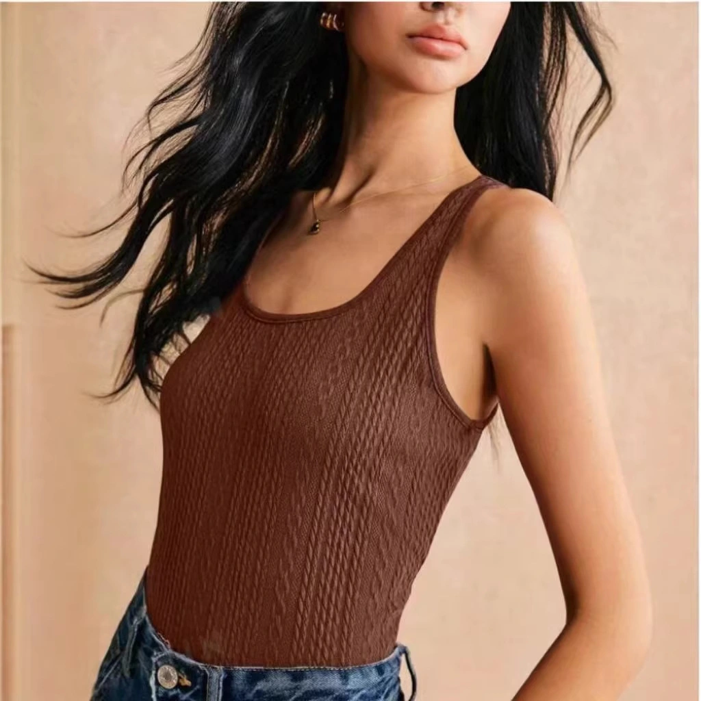 Strap Vest Loose Cross-Border Jacquard Knitted Top For Women
