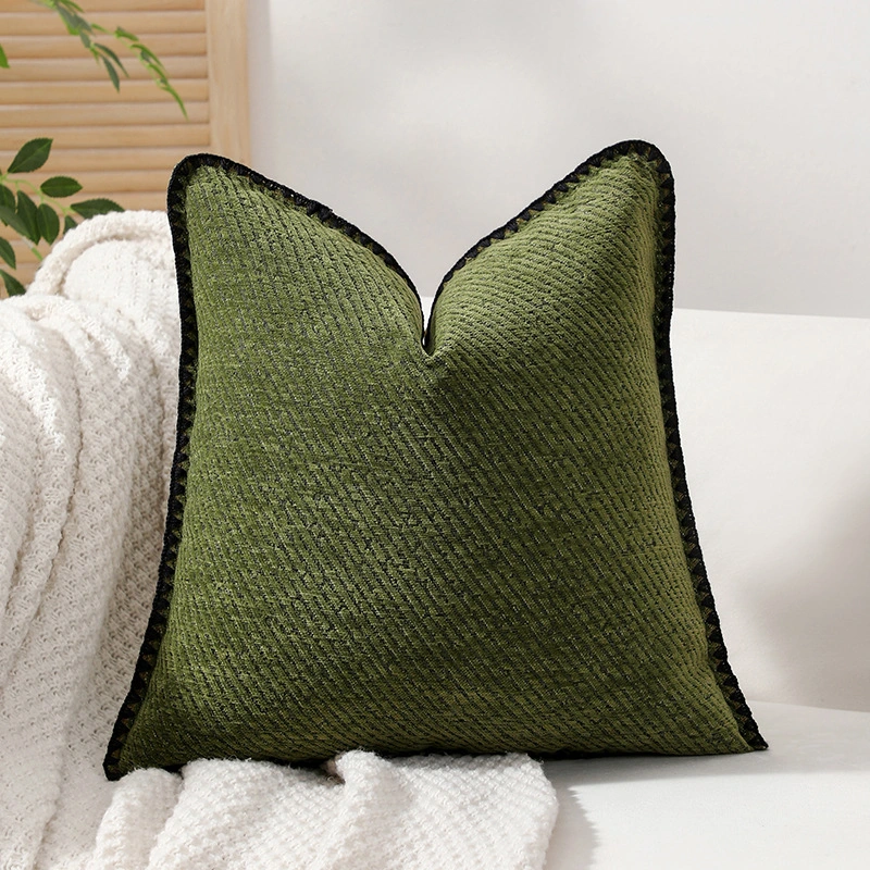 Modern Minimalist Living Room Sofa Chenille Trimmed Throw Pillow
