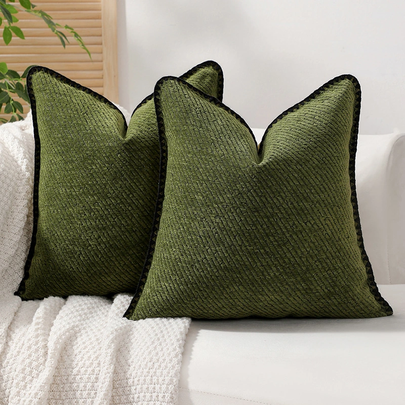 Modern Minimalist Living Room Sofa Chenille Trimmed Throw Pillow