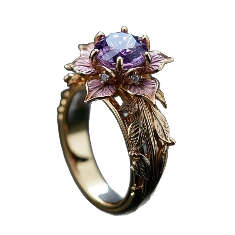 Fashion Exquisite Plant Flower Luxury Ring