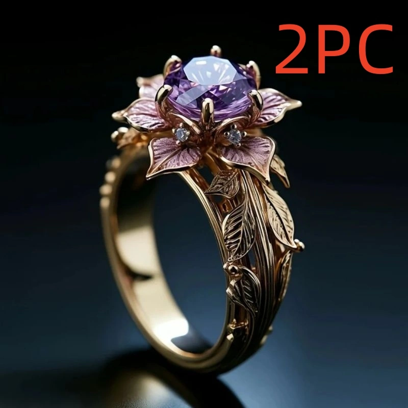 Fashion Exquisite Plant Flower Luxury Ring