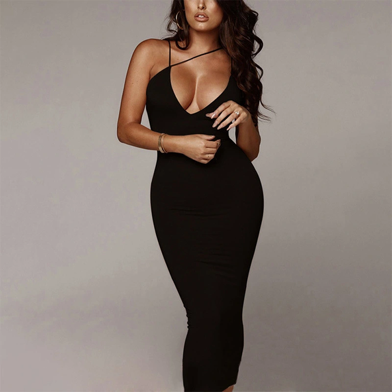 European And American-style Low-cut Backless Strap Womens Dress