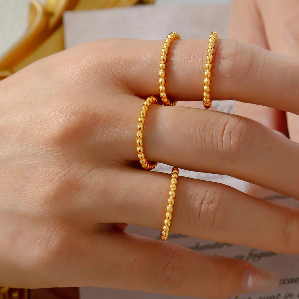 New Cross-Border Stainless Steel Bead Ring From Europe And America