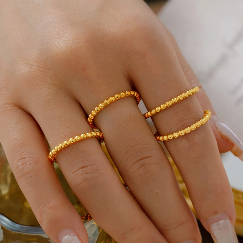 New Cross-Border Stainless Steel Bead Ring From Europe And America