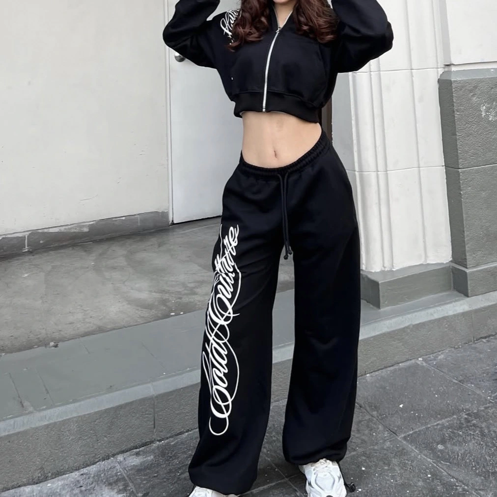 Printed Pattern Stretchy High-Street Dark Gothic Long Pants