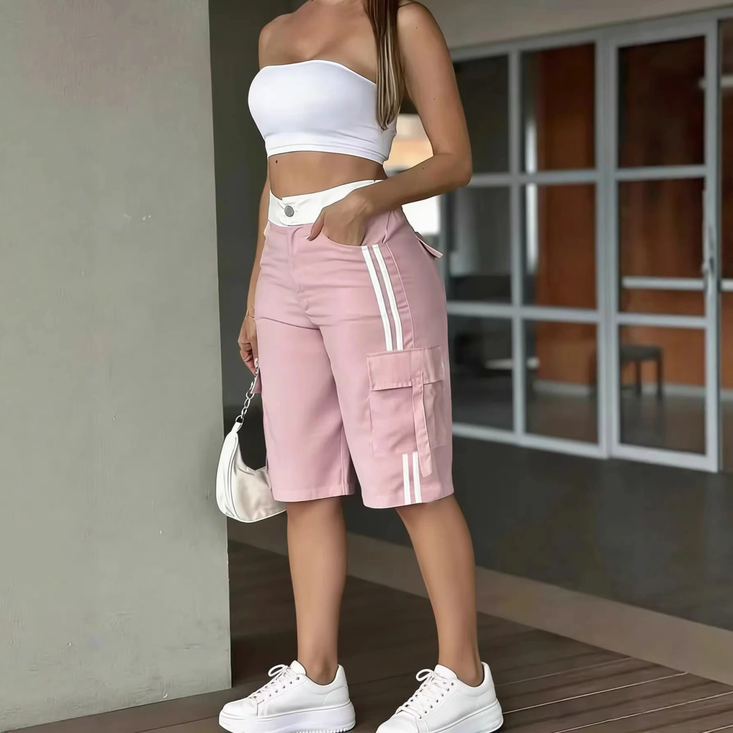 Casual European And American-style Womens High-waisted Pants