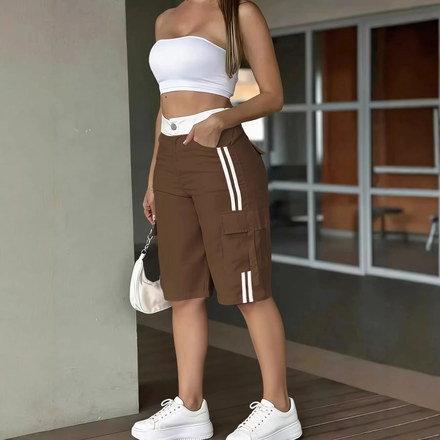 Casual European And American-style Womens High-waisted Pants