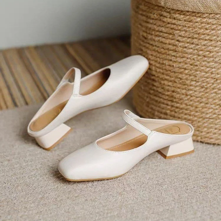 Women's Closed Toe Flat Mules For Outdoor Wear, 2024 Spring New Style, Slip-on Lazy Shoes, Elegant Chanel Style, Comfortable Flat Heel Loafers For Maternity