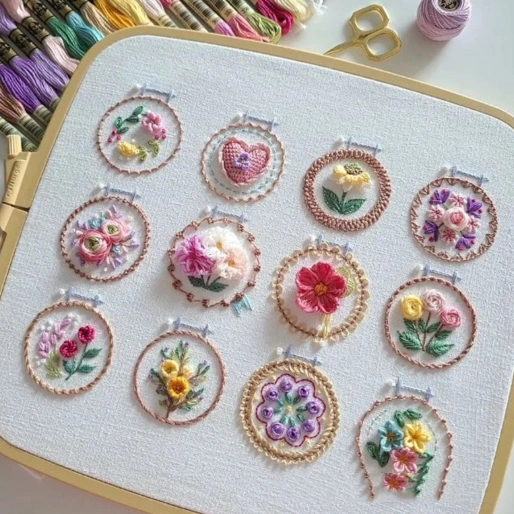Embroidery Small Flower Frame Embroidery Kit