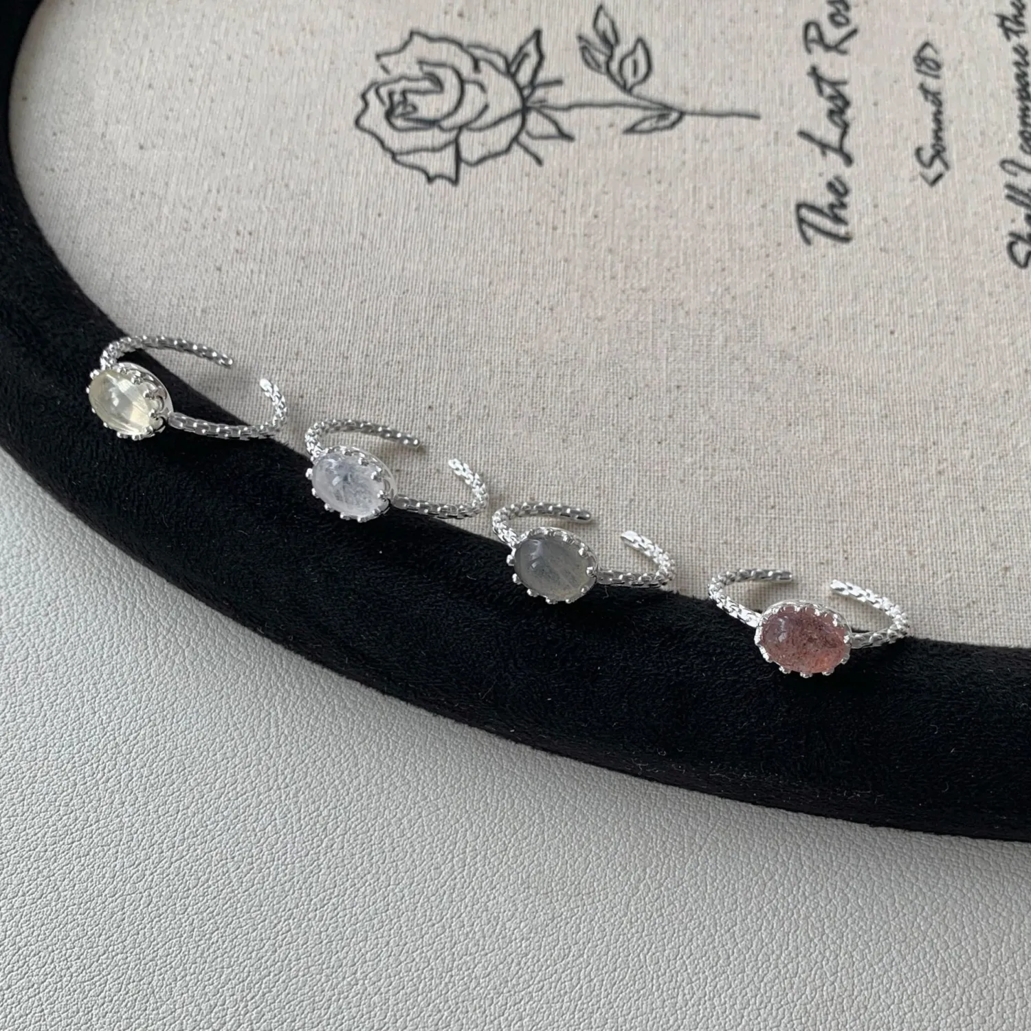 S925 Sterling Silver Natural Crystal Ring For Women