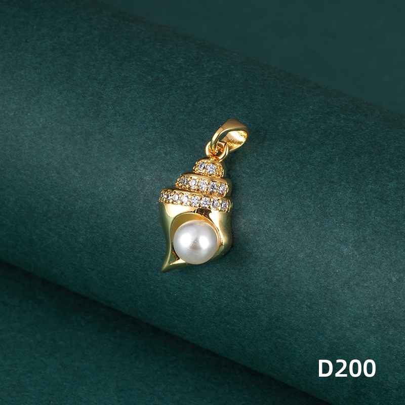 Copper Gold-plated Pendant With Zircon Inlay Single Pendant