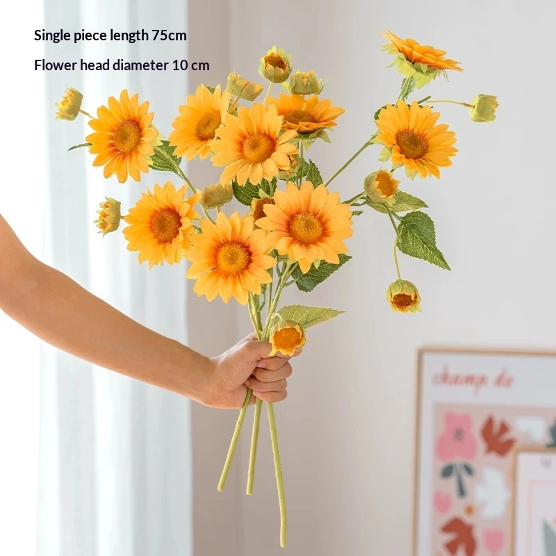 High-end 7-head Tall-stemmed Sunflower Bouquet Decorative Flowers
