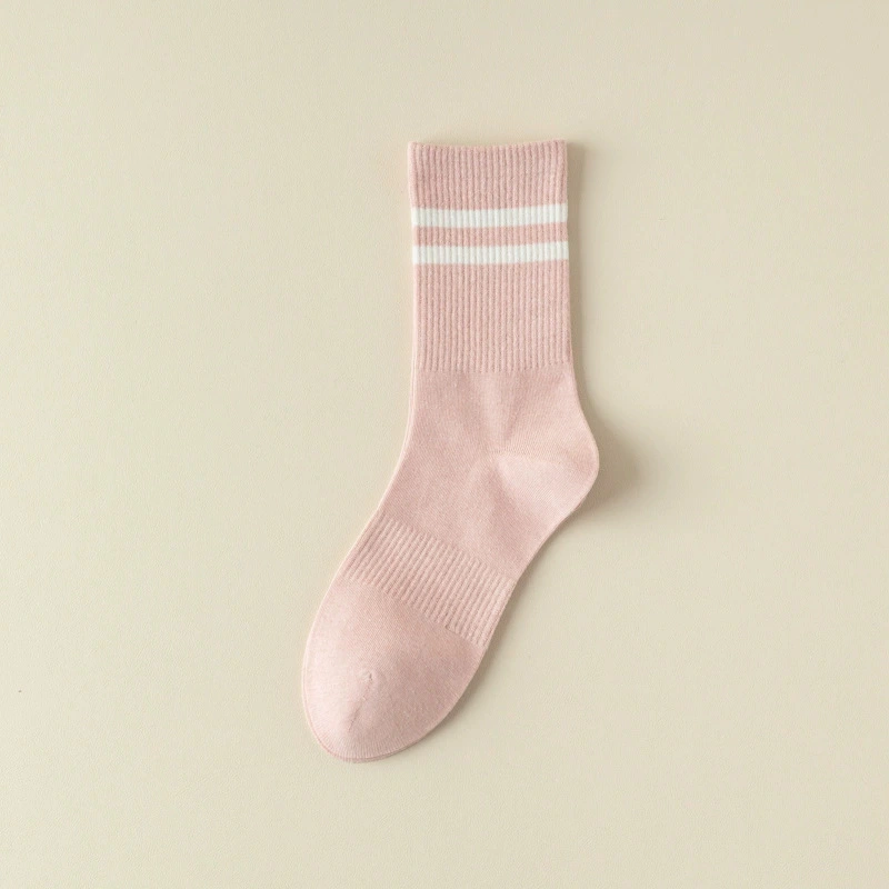 Women's Black And White Running Long Socks For Autumn And Winter