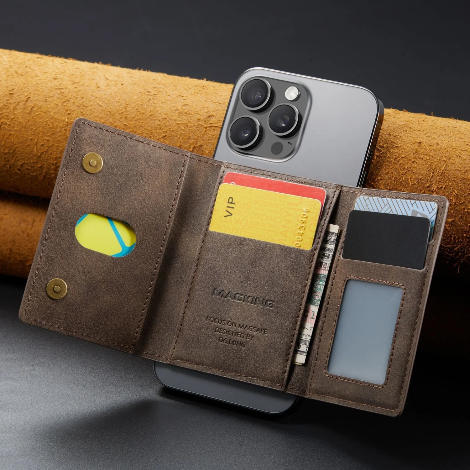 K2 Magnetic Ring Case For IPhone 16 With Multiple Card Slots And Anti-theft Features
