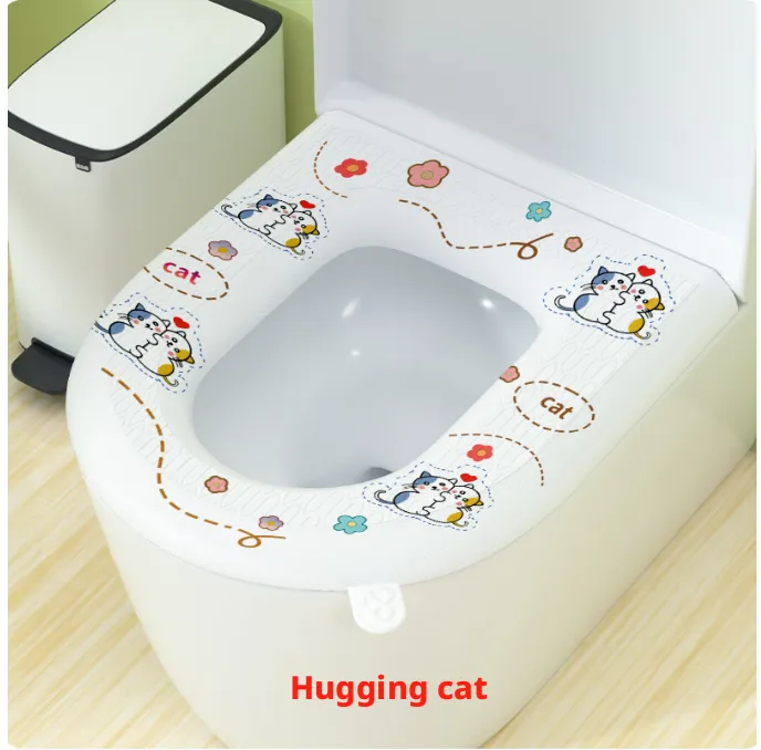 Printed toilet seat-Hug cat-EVA-1 piece