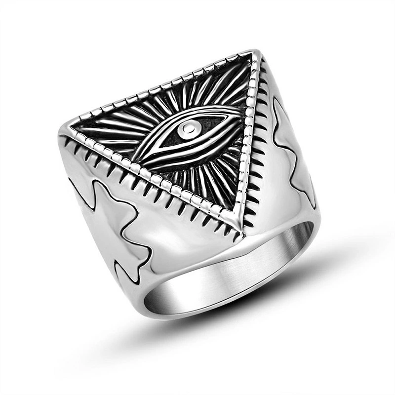 Personalized Punk Devil Eye Totem Titanium Steel Ring For Men