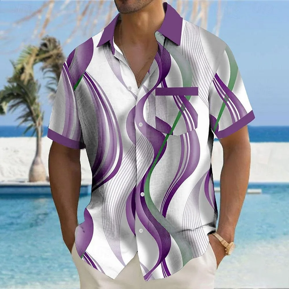 Men's Summer New Coconut Tree Print Shirt