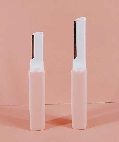 Light luxury eyebrow trimmer-pink-6crd stainless steel-2 pieces