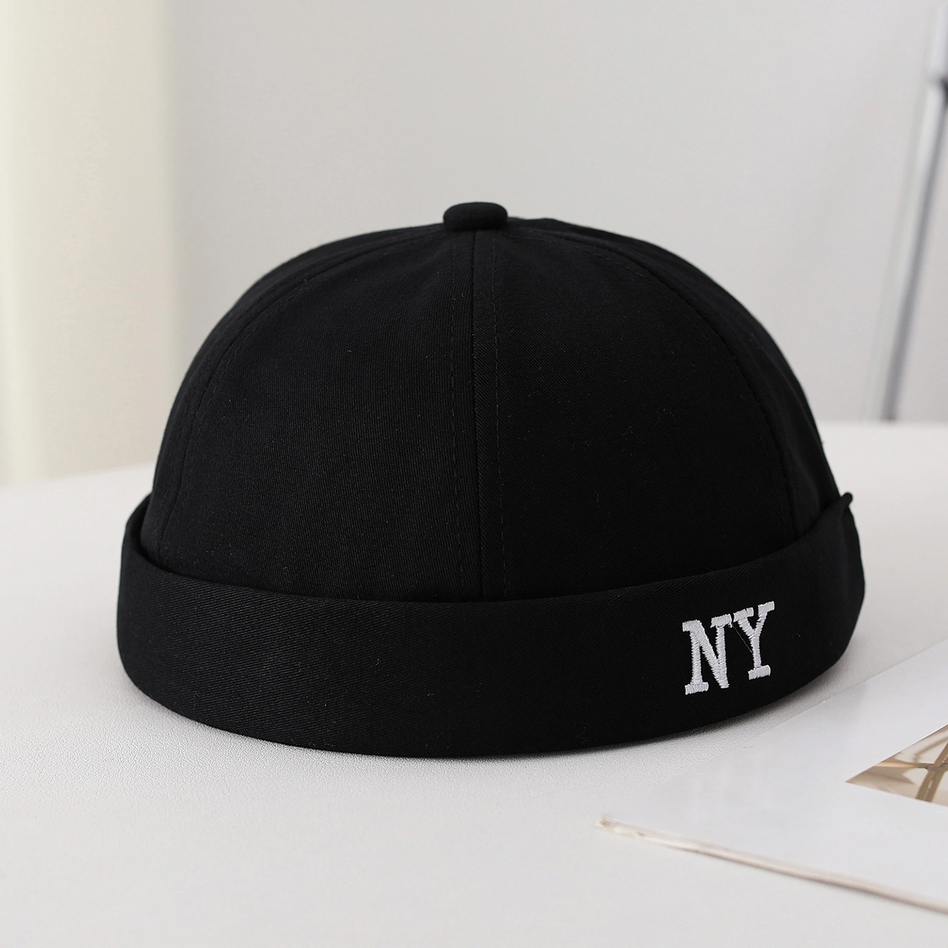 Men's Single-color Embroidered NY Letter Adjustable Trendy And Bohemian Style Landlord Hat, Suitable For Daily Casual Street Dance Outfits.