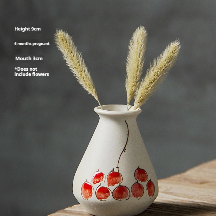 Hand-painted Ceramic Flower Succulent And Pennywort Hydroponic Desktop Mini Vase
