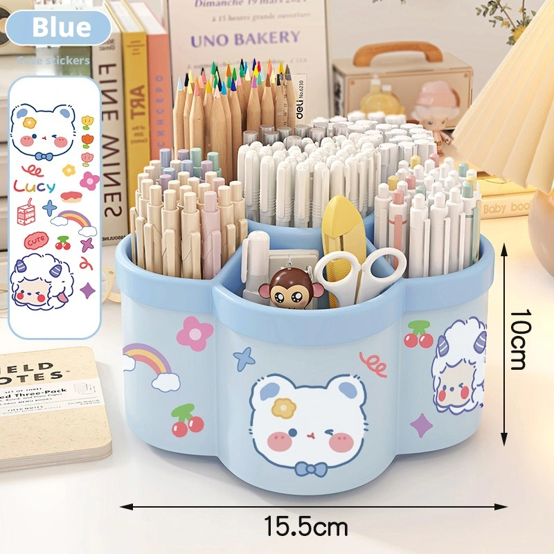 Rotating pen holder-with sticker-Sky blue-1 piece