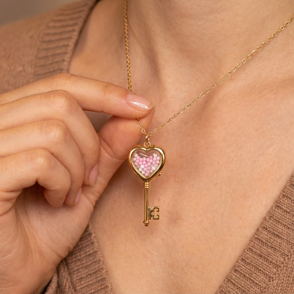 Cross-Border Key-Lock Opening And Closing Necklace