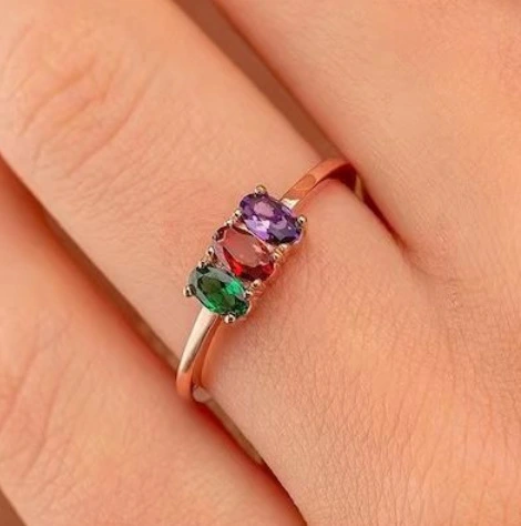 Zircon-inlaid Sweet Multi-colored Ring For Women