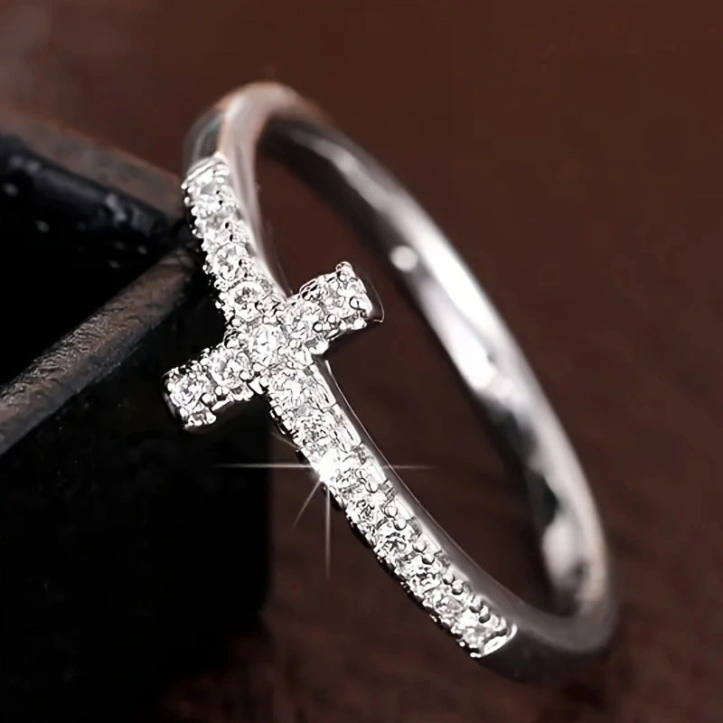 Copper-gold-plated Fashion Ring With Zircon Inlays