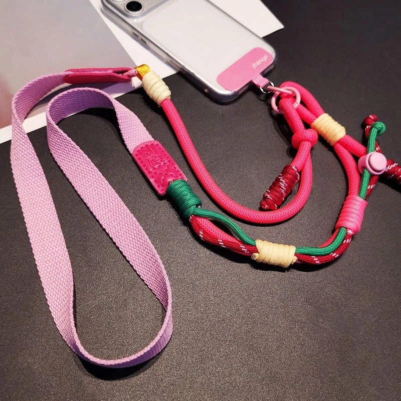 Long Crossbody Color-Block Woven Phone Lanyard