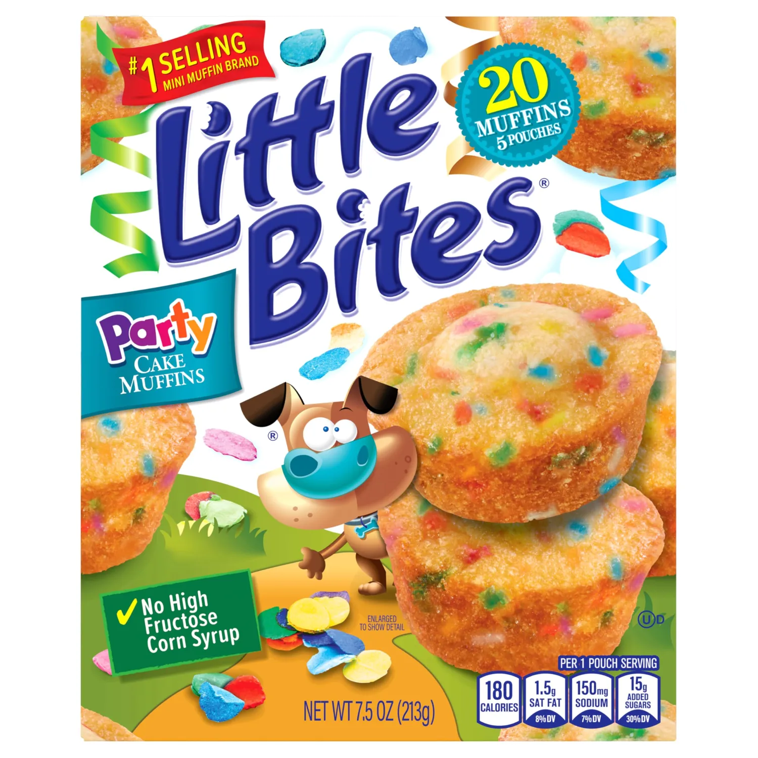 Little Bites Party Cake Muffins, 5 individual packs, (1.5 oz each), Cake and Sprinkles Mini Muffins, 7.5 oz Multipack