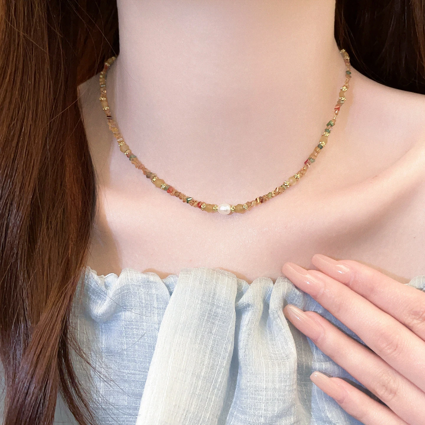 Chic, Trendy Dopamine-style Clavicle Necklace