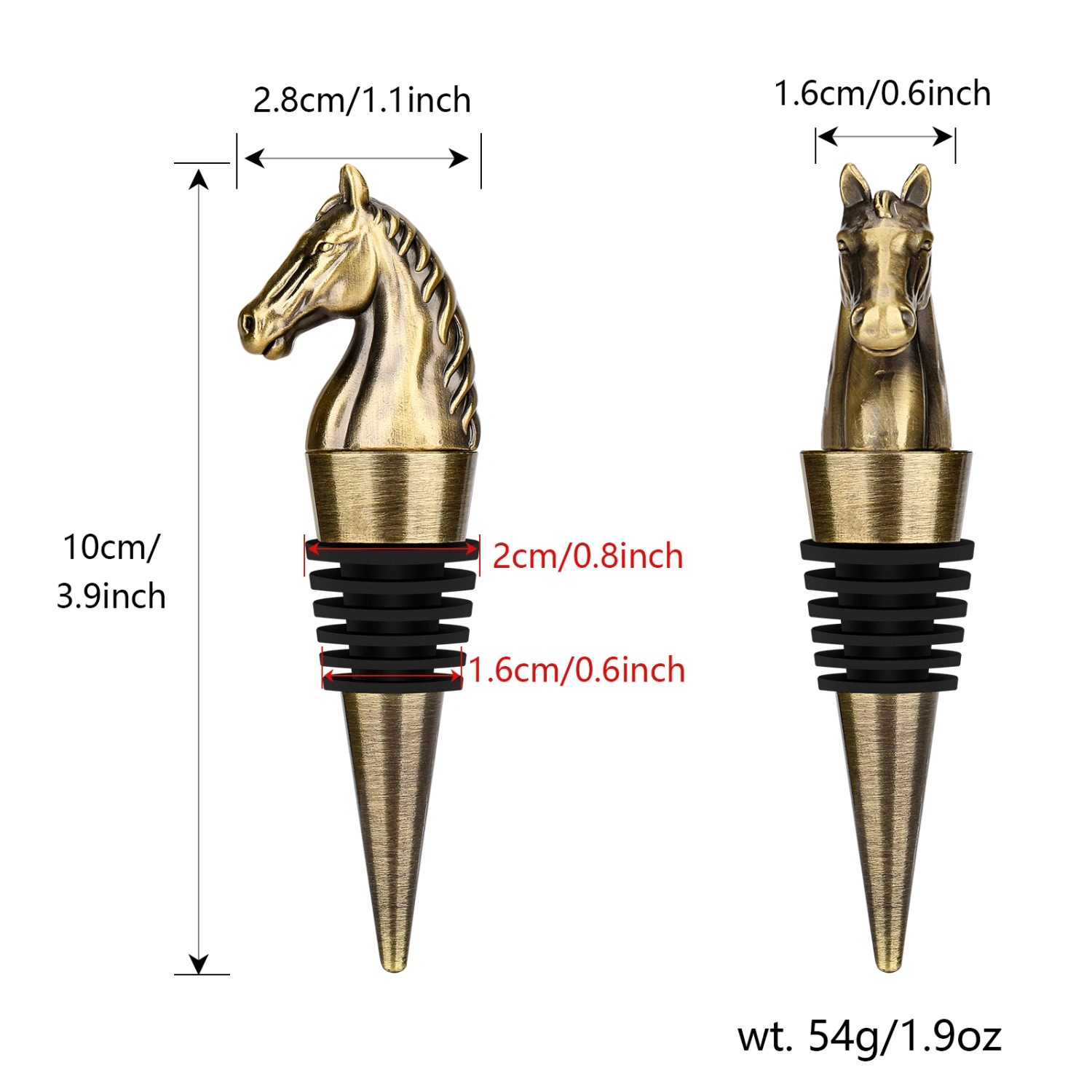 Luxury Horse Head Wine Bottle Stopper Animal-shaped Wine Stopper For Preserving Red Wine, A Kitchen Storage Gift, A Birthday Gift For Universal Wine Preservation Supplies.