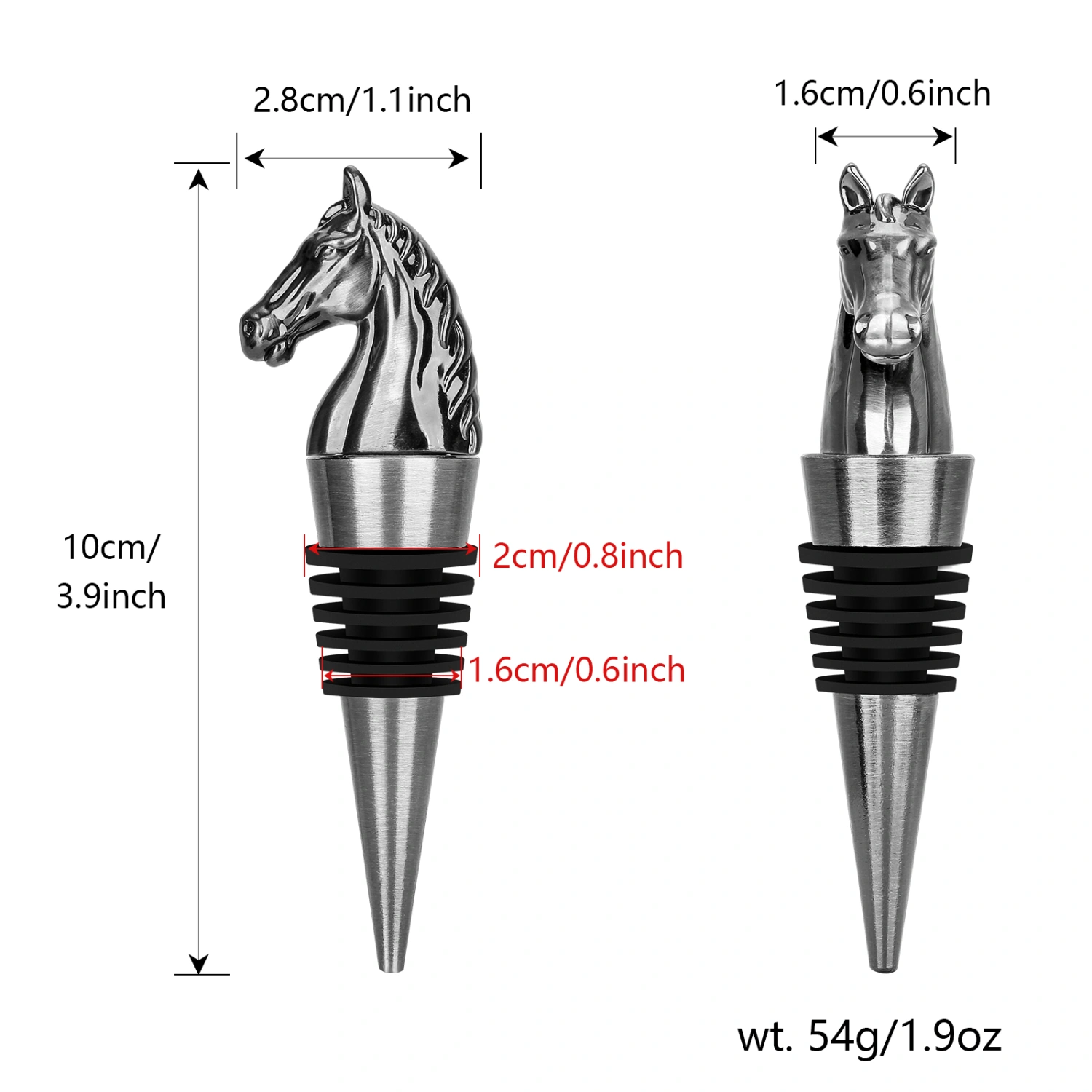 Luxury Horse Head Wine Bottle Stopper Animal-shaped Wine Stopper For Preserving Red Wine, A Kitchen Storage Gift, A Birthday Gift For Universal Wine Preservation Supplies.